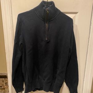 mens H&M Navy 1/4 ZIP cotton/modal pullover knit Size M
